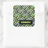 Sticker Carré Motif Quilt Patchwork (Sac)