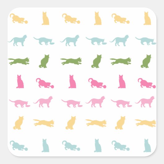 Sticker Carré Motif Rainbow Cat (Devant)