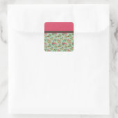 Sticker Carré Motif Retro Girly rose avec cuir (Sac)