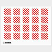 Sticker Carré Motif rouge et blanc Checker (Feuille)