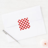 Sticker Carré Motif rouge et blanc Checker (Enveloppe)