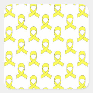 Sticker Carré Motif Ruban Jaune
