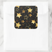 Sticker Carré Motif sans couture avec étoiles d'or (Sac)