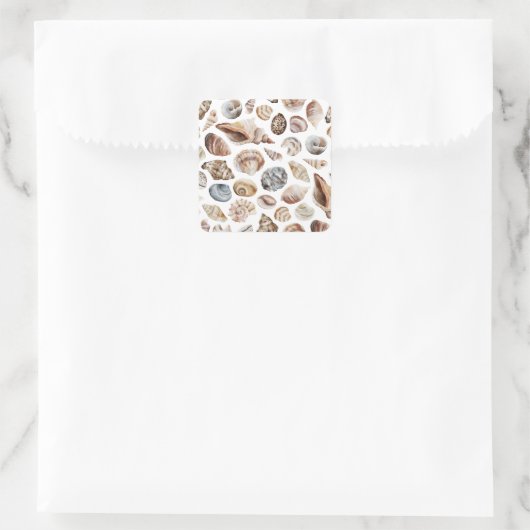 Sticker Carré Motif Seashell (Sac)