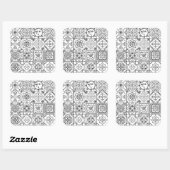 Sticker Carré Motif Talavera inspiré (Feuille)