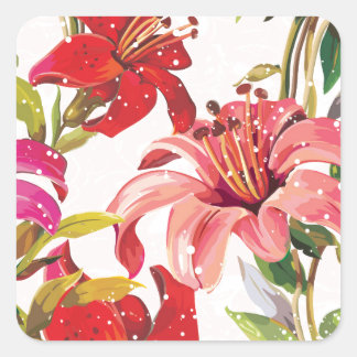 Sticker Carré Motif transparent avec Lily