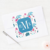 Sticker Carré Motif triangle feuille tropicale (Enveloppe)