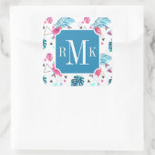 Sticker Carré Motif triangle feuille tropicale (Sac)