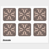 Sticker Carré Motif tulipe kazakh (Feuille)