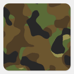 Sticker Carré Motif vert militaire de camouflage de Camo d'armée