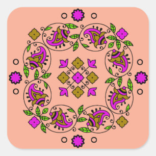 Sticker Carré motif vintage ultime
