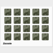 Sticker Carré Motif Yin Yang Sage Green (Feuille)