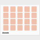 Sticker Carré Motif Zigzag blanc et corail (Feuille)
