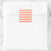 Sticker Carré Motif Zigzag blanc et corail (Sac)