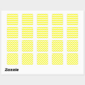 Sticker Carré Motif Zigzag blanc et jaune (Feuille)
