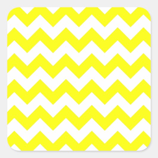 Sticker Carré Motif Zigzag blanc et jaune (Devant)