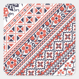 Sticker Carré Motifs de conception de point de croix