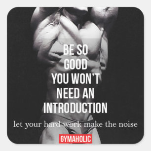 Sticker Carré Motivation fitness et gym - Bodybuilding, Lifting