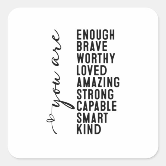 STICKER CARRÉ MOTIVATIONNEL (Devant)