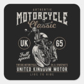 Sticker Carré Moto Classique Authentique (Devant)