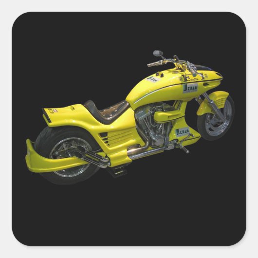 Sticker Carré Moto jaune (Devant)