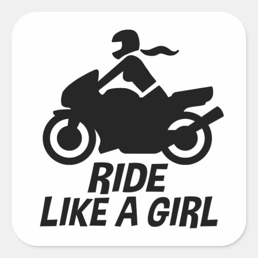 Sticker Carré Moto pour filles (Devant)