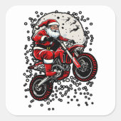 Sticker Carré Motocross Santa Jumping Motorcycle (Devant)