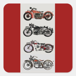 Sticker Carré MOTOCYCLES vintages
