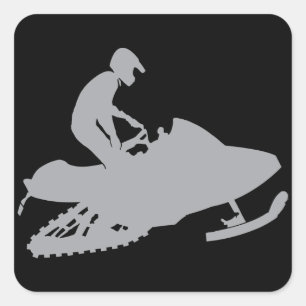 Sticker Carré Motoneige gris argent