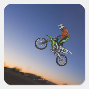 Sticker Carré Motorcross Rider