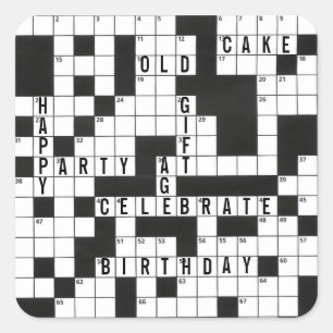 Sticker Carré Mots croisés d'anniversaire