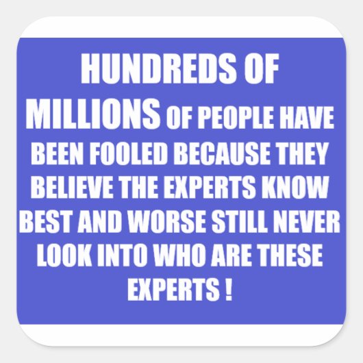 Sticker Carré Mots de sagesse bleu et blanc (Devant)