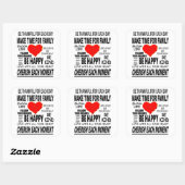 Sticker Carré Mots Inspirants À Vivre Par (Feuille)