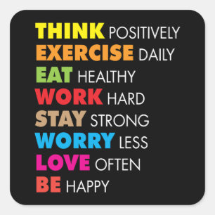 Sticker Carré Mots Inspirants - Motivation