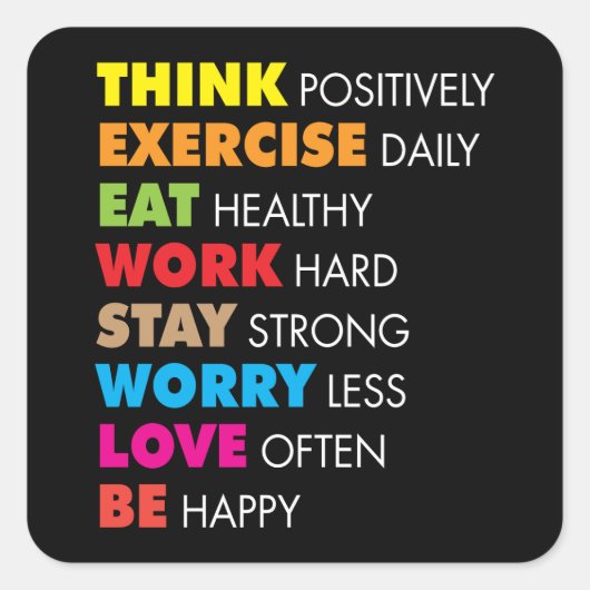 Sticker Carré Mots Inspirants - Motivation (Devant)