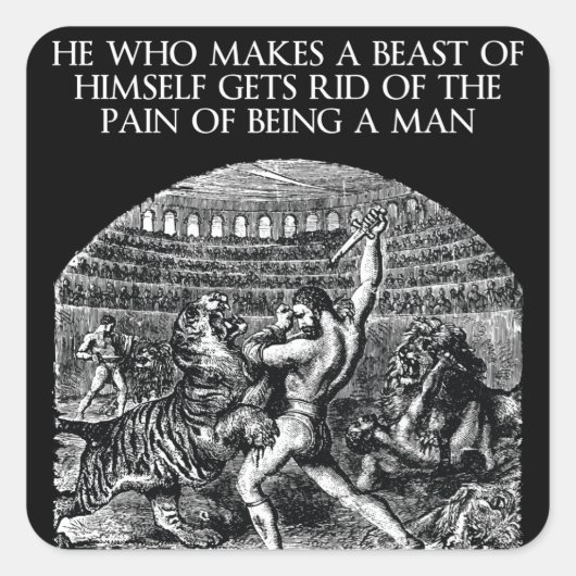 Sticker Carré Mots motivationnels - BEAST (Devant)