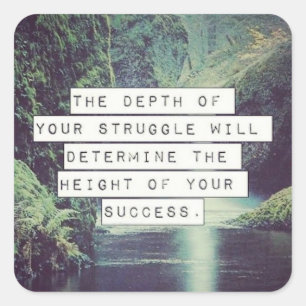 Sticker Carré Mots Motivationnels - Lutte et succès