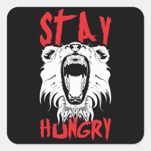 Sticker Carré Mots Motivationnels - Restez faim