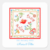 Sticker Carré Mouchoirs d'amour de Valentine (Devant)