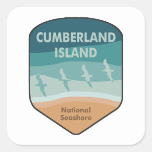 Sticker Carré Mouettes du littoral national de l'île Cumberland