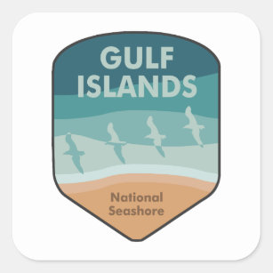 Sticker Carré Mouettes marines nationales des îles Gulf
