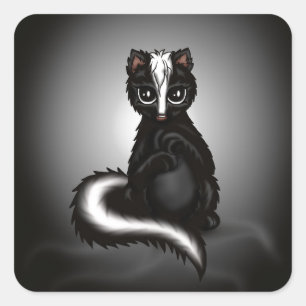 Sticker Carré mouffette mignonne