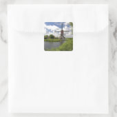 Sticker Carré Moulin à vent le long d'un canal à l'est de Leiden (Sac)