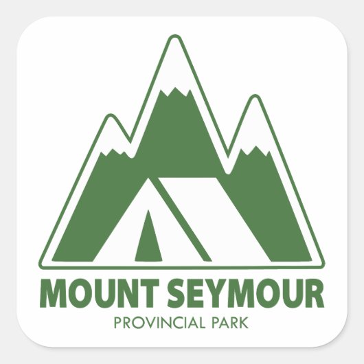 Sticker Carré Mount Seymour Provincial Park Mountains Camping (Devant)