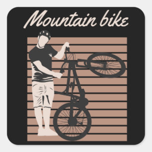 Sticker Carré Mountain Bike Rider