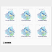 Sticker Carré Mountain Bluebird Bird book appartient Plaque d'en (Feuille)