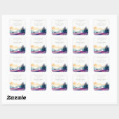 Sticker Carré Mountain Country Lilac Fields Mariage paysager (Feuille)