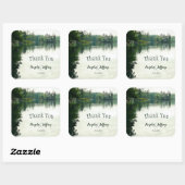 Sticker Carré Mountain Lake réflexion mariage rustique merci (Feuille)