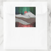 Sticker Carré Mountain Northern Lights (Sac)