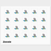 Sticker Carré Mouse as Snowboarder (Feuille)